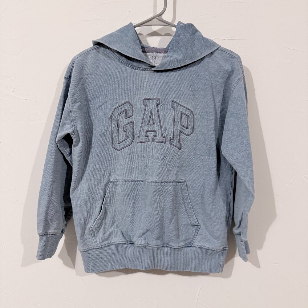 Gap Pastel Blue Sweater Logo Girl's M Hoodie Sweatshirt Winter